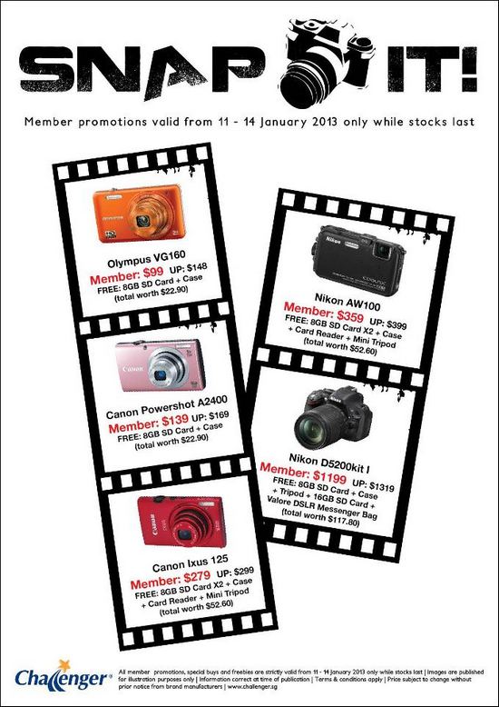Challenger Camera Deals (11 - 14 Jan 2013)