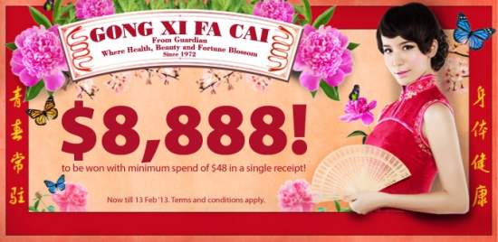 Guardian CNY Contest - Win $8,888 (Till 13 Feb 2013)