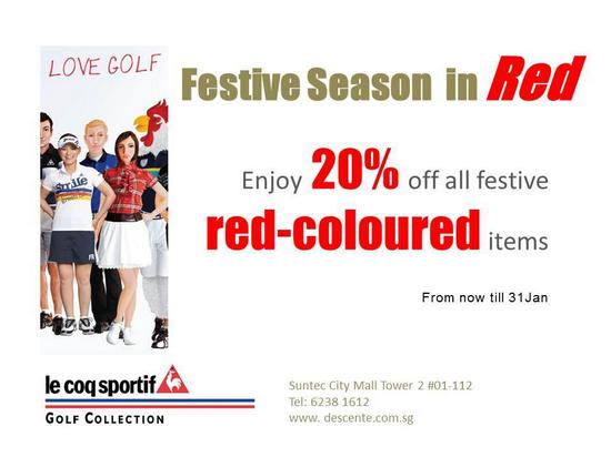 Le Coq Sportif Golf Collection Sale – Enjoy 20% Off (Till 31 Jan 2013