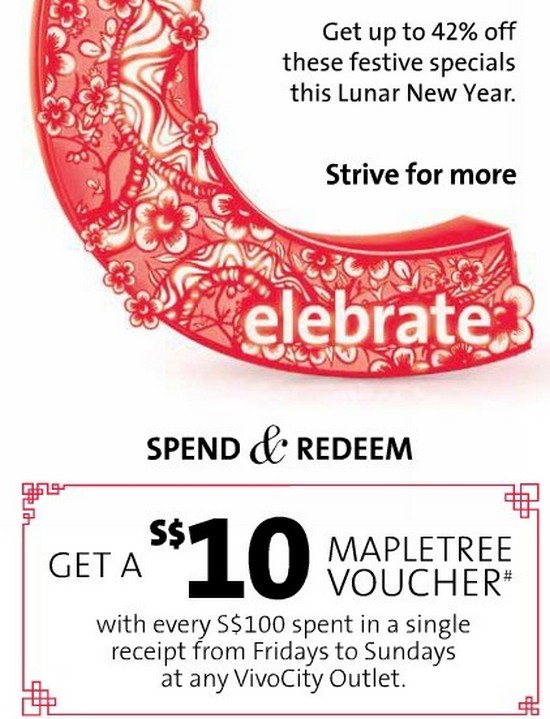 Mappletree Festive Specials Spend & Redeem - Get $10 Mappletree Voucher