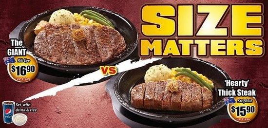 Pepper Lunch 'Size Matters' Steak Promotion (Till 29 Jan 2013)