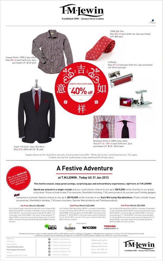 T.M.Lewin Chinese New Year Sale (Till 31 Jan 2013)