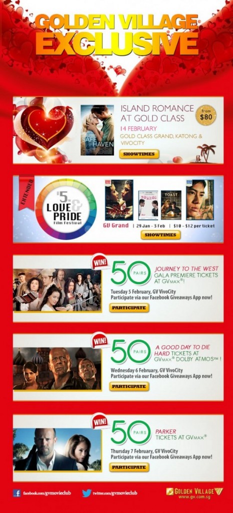 Golden Village Exclusive Giveaway - Up To 300 Free Movie Tickets