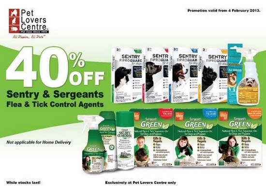Pet Lovers Centre Promotion - 40 Off Flea & Tick Control Agents