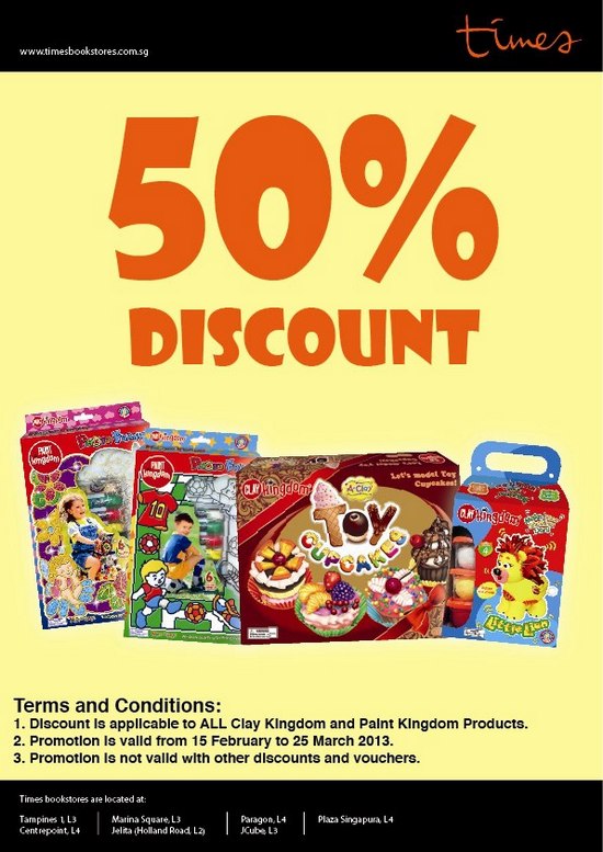 Times Bookstores 50 Discount on Clay Kingdom and Paint Kingdom