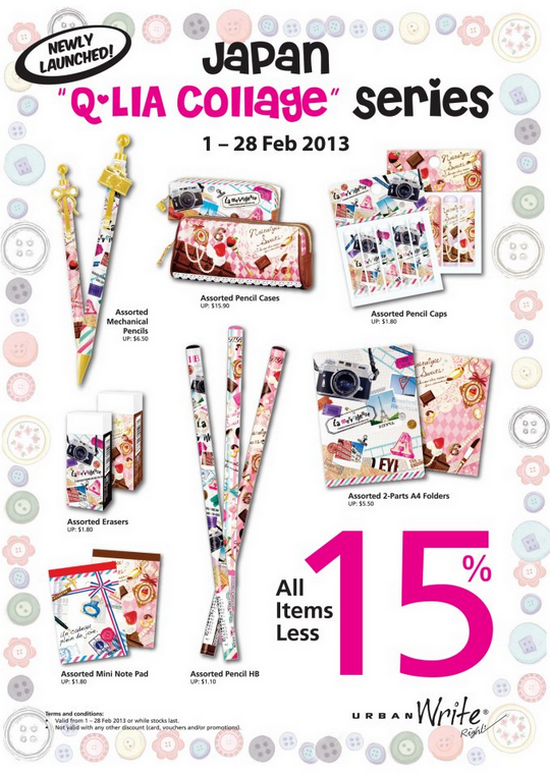 UrbanWrite Q-Lia Collage Series Promotion (Till 28 Feb 2013)