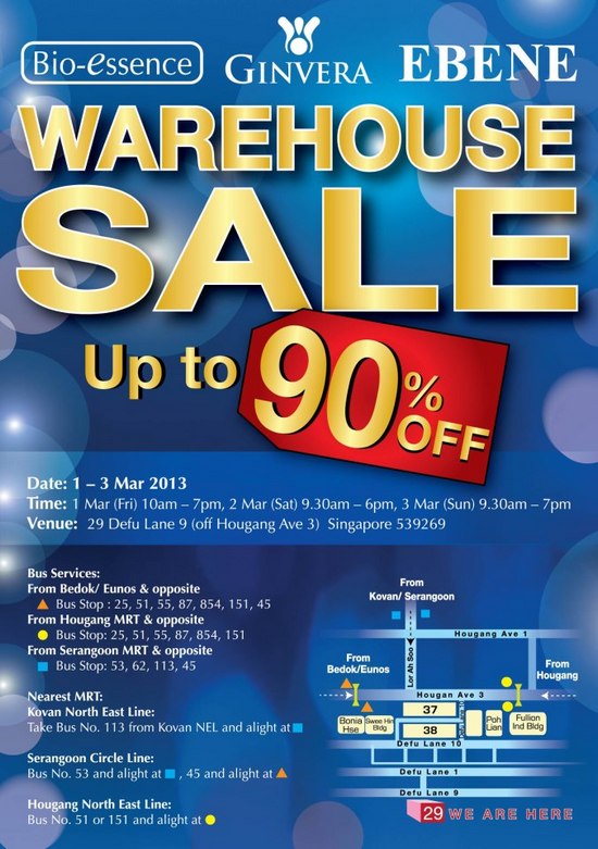 Bio-Essence Ginvera Ebene Warehouse Sale (Till 3 Mar 2013)