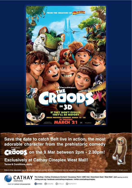 Catch Belt from The Croods Live in Action @ Cathay Cineplex West Mall