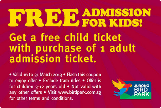 Jurong Bird Park Free Admission For Kids (Till 31 Mar 2013)