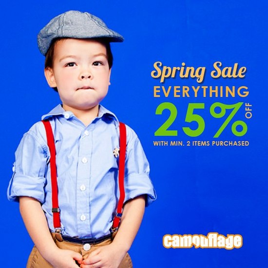 Camouflage Kids Spring Sale - Everything 25 Off