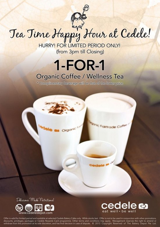 Cedele 1-For-1 Tea Time Happy Hour Deal