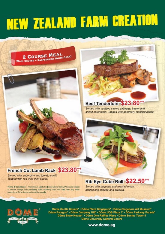 Dome Cafe 2 Course Meal Promotion (Till 31 May 2013)
