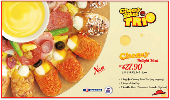 Pizza Hut Cheesy Delight meal for only $27.90