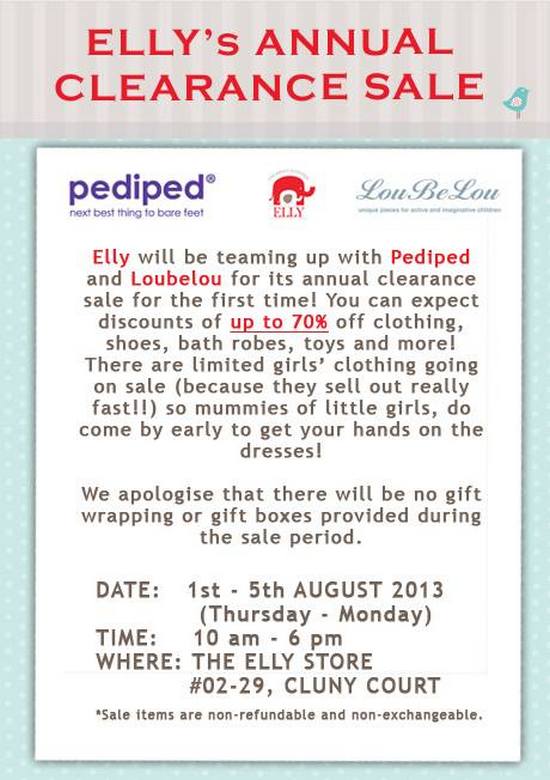 Ellys Annual Clearance Sale (Till 5 Aug 2013)