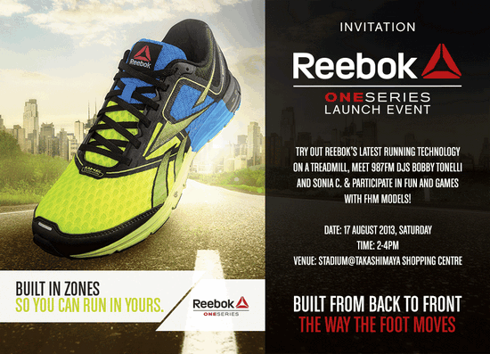 Invitation to Reebok One Series Launch Event
