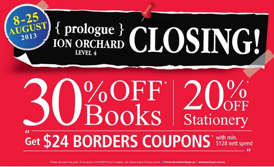 Prologue Ion Orchard Closing Sale (Till 25 Aug 2013)