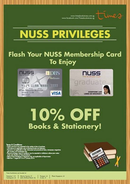 Times Bookstores NUSS Alumni Privileges - Get 10 Off