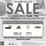 Warehouse Sale (1 – 4 Aug 2013)